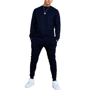 High Quality Custom Logo Two Piece Suits Solid Color <b>Plain</b> <b>Tracksuit</b> Hoodie Men Sweatsuit Sets for Men - Product Image 1
