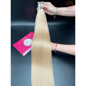 Paquetes de cabello crudo vietnamita sin procesar, vendedores, trama dibujada #24 doble, extensión a granel de cabello liso Natural de Color caliente - Product Image 1