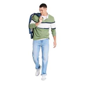 Polo en pur coton respirant absorbant la sueur T-shirt à revers à manches longues pour hommes d'âge moyen - Product Image 5