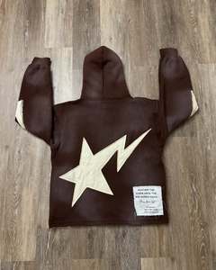 <b>Embroidery</b> logo Custom Tracksuit Streetwear Vintage Half Zipper Acid Wash Distressed Flared Sweatpants and Hoodie <b>Set</b> - Product Image 6