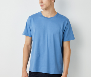 T-shirt à logo personnalisé 100% coton T-shirt basique surdimensionné de couleur unie pour hommes - Product Image 1
