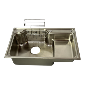 Évier simple en acier inoxydable 304 fait à la main, modèle 7545, évier à marches, épaisseur 0,75 mm, installation sous plan, OEM ODM, usine personnalisée - Product Image 3