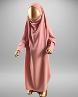 Robe Jilbab Abaya pour femmes et enfants musulmans, en laine pêche, longueur ras du sol, écologique, respirante, lavable, modeste, simple, pour soirée/formelle