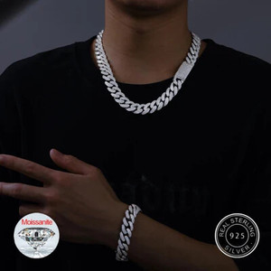 สร้อยข้อมือชุบทอง18K สำหรับผู้ชายสร้อยคอเพชรโมอิสแบบสั่งทำ - Product Image 6