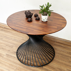 CHBCF024 Pieds de table basse modernes en acier inoxydable en spirale, diamètre 80 cm, hauteur 73 cm, décoratifs et thermolaqués - Product Image 6