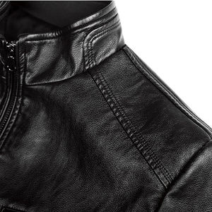 Veste en cuir tendance pour hommes avec col à capuche de coupe normale en toile fabriquée par des professionnels pour l'hiver Prix OEM - Product Image 3