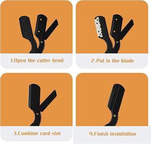 Maquinilla de afeitar profesional de borde recto, afeitadora manual para hombres para peluquero - Product Image 4