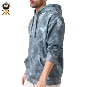 Custom High Quality 100% Cotton Wholesale Screen Printed Short Hoodie Splash Painting Men's Hoodie - Product Image 2