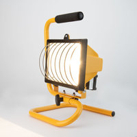 Projecteur de travail halogène portable 500W, lumière blanche froide, cadre métallique réglable, support de lampe, indice de protection IP44, angle de faisceau 120° pour l'éclairage
