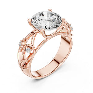 แหวนแต่งงานเพชรทรงกลมสีเหลืองทอง 14K สำหรับผู้หญิง |   แหวนสำหรับงานปาร์ตี้ |   นิว กราทวอน ไดมอนด์ - Product Image 5