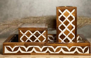 ที่ใส่น้ําหอมฝังไม้อะคาเซียทําด้วยมือคุณภาพสูงเบาะโบกฮาร์ในราคาที่สมเหตุสมผลโดย LUXURY CRAFTS - Product Image 4