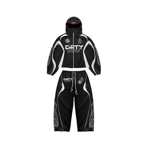 Conjunto de Pantalones y Sudadera Cortavientos Unisex de Poliéster Ligero, Resistente al Viento, con Logotipo Personalizado OEM y Diseño Reflectante - Product Image 2