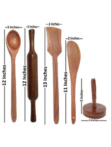 Sheeri ช้อนไม้สำหรับอาหารค่ำงานหัตถกรรมปรับแต่งได้สำหรับห้องครัวสมัยใหม่เครื่องครัวแบบนอนสติ๊กสำหรับทำอาหารสำหรับร้านอาหาร - Product Image 6