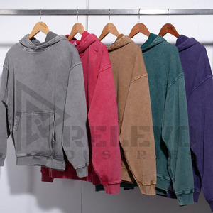Sweat à capuche oversize pour homme, style streetwear, lavage intensif, personnalisable, en molleton épais 100% coton, collection Printemps, OEM/ODM - Product Image 1