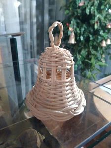 Anillo de campana de sonajero de ratán de venta Premium, artesanía de tejido de mimbre Natural, decoración para el hogar y el jardín, adornos colgantes de Navidad y Año Nuevo - Product Image 6