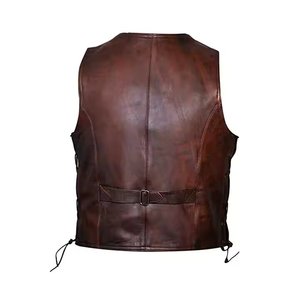 Newest Arrival 2025 Hot Selling Leather Vest Custom Design Durable Winter Leather Vest New Arrival Wholesale Price Leather Vest - Product Image 6