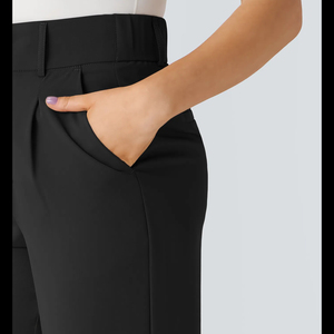 2025 printemps blanc drapé costume jambe large pantalon taille haute ample coupe ajustée droite décontracté vadrouille pantalon Streetwear plat fait coton - Product Image 5