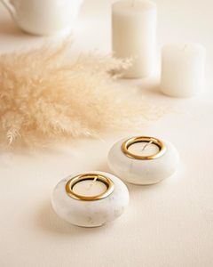 Bougeoirs en marbre ajoutant une touche d'élégance et de style à votre maison créant une ambiance chaleureuse et invitante - Product Image 2