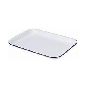 Plateau de service en métal émaillé blanc conçu pour les intérieurs de cuisine modernes - Product Image 1