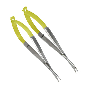 Ciseaux à ressort de beauté demi-couleur or Lames droites tranchantes Micro ciseaux en acier inoxydable de qualité chirurgicale - Product Image 4