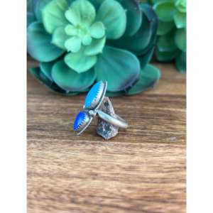 Greg Perry Fine Sterling <b>Silver</b> <b>Ring</b> Lapis & Kingman Turquoise Bezel Setting Size 9 <b>Statement</b> <b>Ring</b> for Everyday Wear - Product Image 3