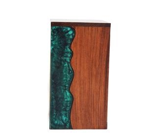 Handcrafted Rosewood Urn <b>Box</b> with Elegant Green Resin Design Memorial Keepsake Cremation <b>Ashes</b> Unique Wood Resin Funeral Urn - Product Image 2