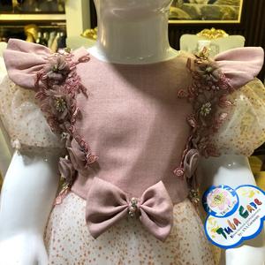 Robe de soirée décente pour enfants avec différentes tailles, robes fantaisie brodées de poulet blanc - Product Image 2