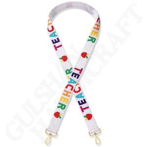 Correa de monedero con cuentas multicolor vibrante, accesorio de bolsa de algodón hecho a mano para estilo diario para profesores, regalos, bordado, costura - Product Image 1