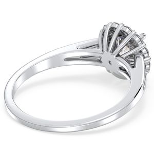 Anillo de Halo REYES Personalizado de Oro Sólido de 14K con Diamante Cultivado en Laboratorio CVD de 1 Quilate, Corte Brillante Redondo, Regalo de Boda de Lujo, Joyería Fina - Product Image 3