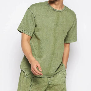 La camiseta de lavado ácido para hombre más vendida 100% algodón Loose Fit Printed Street Wear con Outclass for Look - Product Image 1