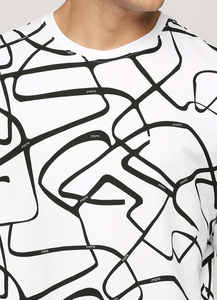 Sudadera con capucha y sudadera unisex para hombre Patrón de estampado de cuello redondo de rizo francés personalizado de invierno en negro para hombres altos - Product Image 5