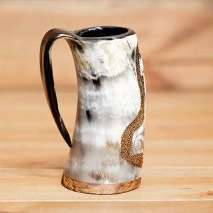 Viking Beer Mug Tankard with Handle Animal & Religious Style Eco-Friendly for Halloween Celebration - Product Image 2