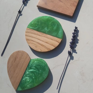 Luxury Handmade <b>Epoxy</b> Resin Coasters With Dried Flowers Elegant Classic Style Drink Mats for <b>Table</b> Decor and Gifts - Product Image 1