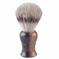 Alliance Craft Pinceau de rasage de luxe Pinceau à barbe en poils de blaireau Silvertip de haute qualité avec manche en corne