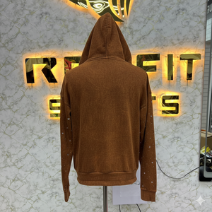 Sudadera con capucha y cremallera de diseño único, estampada con calidad superior, fabricada en fábrica, precio económico, unisex, 100% algodón, color liso. - Product Image 2