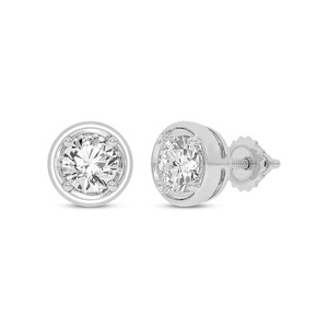 Brilliant Round Cut Diamond Solitaire <b>Stud</b> <b>Earrings</b> 1.00 Ct Lab Grown Diamond In 14K Solid Gold Bridal Wedding Engagement Party - Product Image 2