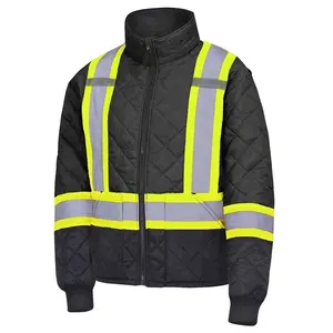 Veste de travail à Logo personnalisé pour hommes, veste de sécurité haute visibilité, manteau réfléchissant, vêtements de travail, veste d'hiver 2022