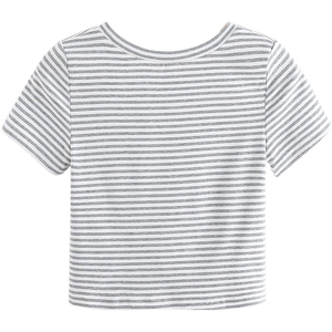 Femmes été vêtements de sport haut court chemises usine Logo personnalisé T-shirt surdimensionné manches courtes plaine Yoga haut court grandes tailles - Product Image 2