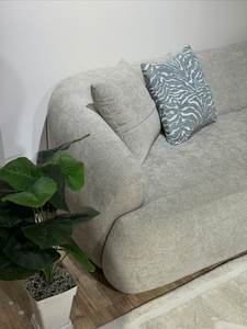 Canapé d'angle en tissu moderne en forme de L, rembourré, pour salon, avec chaise longue - Product Image 4