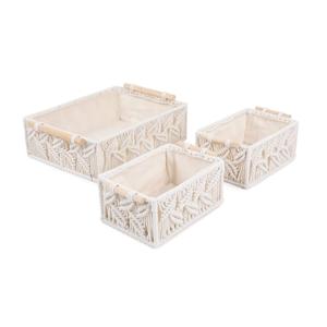 Unique Style Wholesale Handmade Macrame Storage <b>Basket</b> Boho Decor Cotton <b>Rope</b> Handwoven Hollow <b>Basket</b> With Handle - Product Image 4