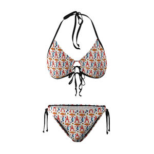 Ensemble de maillot de bain bikini 2 pièces pour femmes, fabrication OEM, push-up, haute qualité, couleurs personnalisées, impression de logo sur le devant - Product Image 5