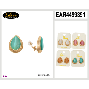 Orecchini Vintage placcati oro con Clip geometrici a croce con diamanti a pera stile a cerchio alla moda per festa di nozze o regalo - Product Image 1