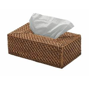 Support de boîte à mouchoirs en rotin minimal moderne conçu pour améliorer l'apparence des espaces intérieurs contemporains propres - Product Image 3