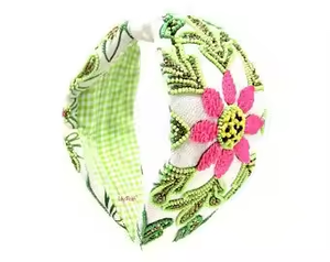 Bandeau perlé à la mode avec travail de broderie artisanal Bandeau perlé unique avec motif de perles de rocaille élégant - Product Image 6