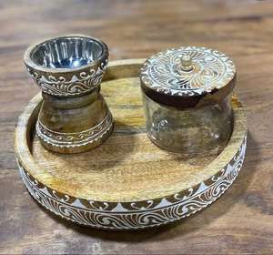 Regalo de Ramadán y Eid, Quemador de Incienso de Madera de Sándalo y Oud, Tarro con Tapa, Diseño Árabe Moderno, Fragancia Ecológica para el Hogar - Product Image 3