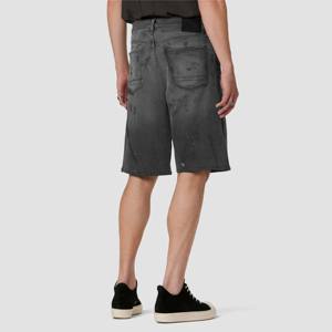 Pantalones cortos de mezclilla negros lavados holgados vintage de los años 90 para hombre-Pantalones cortos de mezclilla cómodos y de ajuste relajado ideales para uso diario - Product Image 2