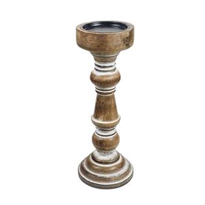 Soporte de vela de madera simple de suministro de fábrica en candelabros de acabado natural para decoración del hogar - Product Image 1