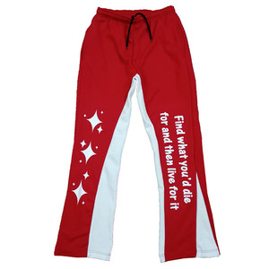 Men's High Quality Cotton Pants Custom Logo Plus Size Casual Sweatpants with Loose Knit Customized Screen Printing OEM Service - Product Image 1