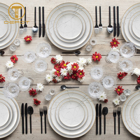 Großhandel Luxuriöser Marmor & Gold Design Premium Material & Lebensmittelsicherer Chinesischer Knochenporzellanteller, Langlebig & Leicht zu Reinigen, Restaurant