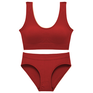 Ensemble <span class=keywords><strong>soutien</strong></span>-<span class=keywords><strong>gorge</strong></span> push-up et culotte pour femme avec logo personnalisé, multicolore, rembourrage amovible, <span class=keywords><strong>sans</strong></span> armatures, respirant, en <span class=keywords><strong>coton</strong></span>, décolleté plongeant en U profond, lingerie - Product Image 4